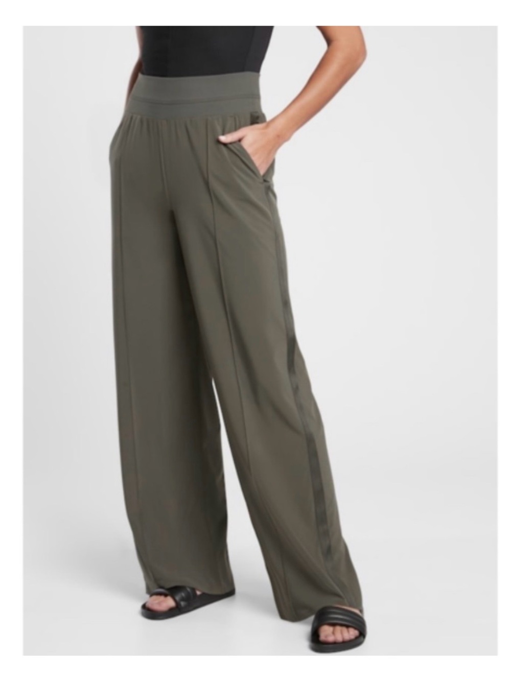 Athleta Nolita Wide Leg Pant Olive size 20 EUC